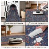 $274 Boho Navy Blue 10x14 Area Rug - Living/Dining/Bedroom, Non-Slip