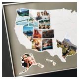 $56 USA Photo Map - 50 States Travel Map, 24 x 36 in, Unframed Gray