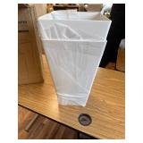 $60 Worth Garden 20" Tall Planters Set of 2 White Tapered Plastic Pots