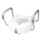 $49 E-Z Lock Raised Toilet Seat with Armrests