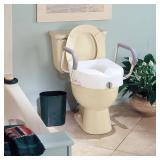 $49 E-Z Lock Raised Toilet Seat with Armrests