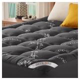 BEDLORE Queen Bamboo Viscose Mattress Topper Stretch Pockets