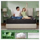BEDLORE Queen Bamboo Viscose Mattress Topper Stretch Pockets