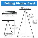 Falling in Art Aluminum Flip Chart Easel, Stand, Black, 63.5" High