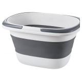4.2 Gal Collapsible Plastic Bucket with Handle (Grey)