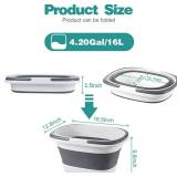 4.2 Gal Collapsible Plastic Bucket with Handle (Grey)