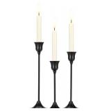 Tifanso Black Candle Holder 3Pcs Taper Candlesticks, Metal Decor