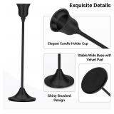 Tifanso Black Candle Holder 3Pcs Taper Candlesticks, Metal Decor