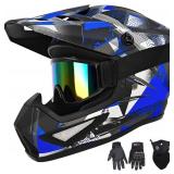 $69 Kids Motocross Helmet, ATV Dirt Bike Helmet with Goggles & Mask