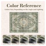 $220 PADOOR 9x12 Area Rug - Soft Olive, Machine Washable, Non-Slip