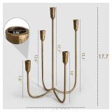 $60 5-Candle Cast Iron Candelabra Candlestick Holders 15-Inch Brass