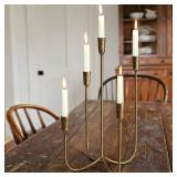 $60 5-Candle Cast Iron Candelabra Candlestick Holders 15-Inch Brass
