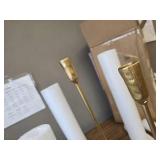 $60 5-Candle Cast Iron Candelabra Candlestick Holders 15-Inch Brass