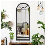 $120 Arched Farmhouse Wall Mirror, Black, 47x17x1, Living Room/Bedroom