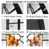 $120 Arched Farmhouse Wall Mirror, Black, 47x17x1, Living Room/Bedroom