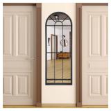 $120 Arched Farmhouse Wall Mirror, Black, 47x17x1, Living Room/Bedroom
