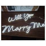 $87 Will You Marry Me Sign Large 43" Neon 12V - Dimmable, 2pc Decor