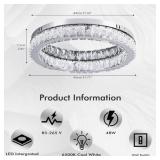 $85 Finktonglan 17.7" LED Chandelier Ceiling Light, 48W 6000K