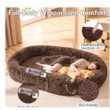 $89 71"x44"x12.5" Human Dog Bed for Adult Faux Fur Extra Large