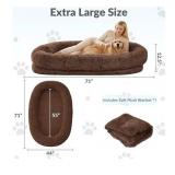 $89 71"x44"x12.5" Human Dog Bed for Adult Faux Fur Extra Large