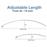 TENOVEL Curved Shower Curtain Rod 42-73 in Adjustable Chrome