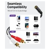 VCE 3.5mm Female to 2 RCA Splitter Male Stereo Audio Y Cable 2-Pack, Gold Plated Adapter Compatible for TV,Smartphones, MP3, Tablets, Speakers,Home Theater (8 inch)