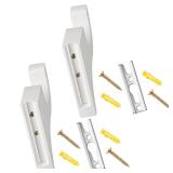 Briwooody 4 Pack Wooden Curtain Rod Brackets Curtain Rod Holder Wood Brackets Classics 3 1/2 Return Bracket for 2 Pole (White)