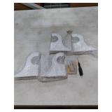 Briwooody 4 Pack Wooden Curtain Rod Brackets Curtain Rod Holder Wood Brackets Classics 3 1/2 Return Bracket for 2 Pole (White)