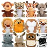 Arrozon BULK Small Stuffed Animals Bulk, 4.5 Inch Mini Stuffed Animals, Valentine Gifts for Kids Classroom, Keychain Plushies Toys Claw Machine Prizes, Carnival Party Favors