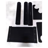 OSPNIEEK Velvet Bracelet Holder with 3 Tier Rack, Black Detachable Jewelry Display Stand T-Bar Necklace Storage Organizer for Bangles Watch Bracelets Scrunchies Organization Showcase