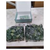 Dolicer 2 Packs 6FT Artificial Eucalyptus Garland with LED Light String, Faux Greenery Garland Hanging Fake Silver Dollar Eucalyptus Leaves Vines for Wedding Backdrop Arch Table Wall Party Home Decor