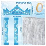 wearage 71 Inch Winter Party Door Banner with Fringe Foil Curtain Castle Frozen Theme Party Decoration Door Cover Classroom Wonderland Porch Decor for Classroom Home