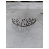 FUNSACHY 70th Birthday Sash & Rhinestone Tiara Set, 70 Year Old Birthday Gifts for Her Birthday Crown Party Decorations for Women (70th-Silver) BROKEN