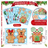 Christmas Window Clings Decor, Merry Christmas Mouse Window Decorations Stickers Double Sided Snowflakes Gingerbread Man Decals Peppermint Candy for Home Winter Xmas Holiday Party Supplies  BULK