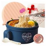 AI LOVE PEACE Ramen Bowl, 40 oz Microwaveable Noodle Cooker for Ramen, Pho, Soup, and Pasta, Dishwasher Safe and Portable, Ideal for Home, Office, Dorm, or Gift (Pink)