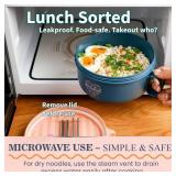 AI LOVE PEACE Ramen Bowl, 40 oz Microwaveable Noodle Cooker for Ramen, Pho, Soup, and Pasta, Dishwasher Safe and Portable, Ideal for Home, Office, Dorm, or Gift (Pink)