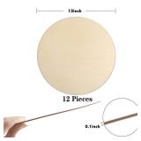 Wood Circles for Crafts, BULK 12 Inch Unfinished Wood Blank Rounds Wooden Cutouts for Crafts, Door Hanger, Door Design, Wood Burning