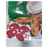 FINGOOO Pin The Nose on The Reindeer,Large Christmas Reindeer Poster Games for Kids Christmas Party Games