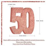 50th Birthday Decorations for Women,50th Anniversary Decorations,Rose Gold Glitter 50th Birthday Party Centerpieces for Table Decorations,50 Table Topper Decor