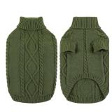 Queenmore Dog Sweater for Large Size Pet,Pitbull Dog Sweater,XXL Doggy Sweater for Labrador Retriever,Cold Weather Warm Knitted Pet Sweatershirt for Boy Girl Dogs (Army Green,2XL)