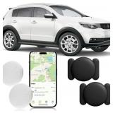 GPS Tracker for Vehicles,Car Tracker Work with Apple Find My(iOS Only),Strong Magnetic Case Adsorption,Real-Time Positioning Tracking Device for Vehicles,Truck,Bicycle,Motorbike,Caravan (Black,2PCS)