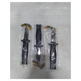 GUDVES Retractable Knife Prop Knife Fake Knife False Trick Gadget Toy Disappearing Dagger Plastic Halloween Fools Day Party Trick Costume Knife (3 PCS A)