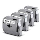 Labelife M-K231 PTM95 Label Tape Replace for Brother M Tape P Touch M-K231S M231 MK231 M-231 12mm 0.47 Inch for Brother PTouch PT-M95 PT-65 PT-80 PT-70 PT-45 PT-90 Label Makers, Black on White, 4 Pack