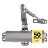 LYNN HARDWARE Light Duty Automatic Door Closer (Silver) - Highly Durable Cast Aluminum, Commercial or Home Use, Adjustable Speed Controls, 3 Mounting Options, 3 Hour Fire Rated (DC5003 Model)