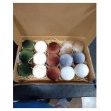 GYGOT 15 PCS Velvet Ornaments for Christmas Tree,3.15 in Large Velvet Christmas Tree Ornaments,6 Color Shatterproof Green Brown Neutral Flocked Ornament Balls Bulbs for Holiday Decorations