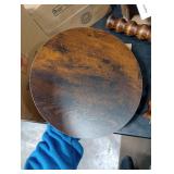 Fultyle Round Side Table, Small Drink Table for Small Spaces, Modern Accent Nightstand with Solid Wood Leg for Living Room, Bedroom, Corners, and Office (Rustic Brown)