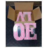 Valentines Day Decorations -4 LED Marquee Light Up Letters LOVE for Home Valentines Shelf Mantel Fireplace Tabletop Wedding Party Decorations