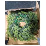 2 Pcs Christmas DIY Gree Wreath 10 Inch Green Artificial Wreaths DIY Faux Plain Wreaths Front Door Green Farmhouse Cabinets Wreath Indoor Outdoor Wall Decor(Pine Needle)