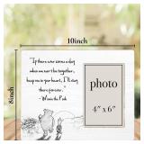 AKFVNSFK Pooh Bear Quote Picture Frame, Farewell Gifts for Women Men Best Friend, Memorial Gifts, Keep Me in Your Heart Photo Frame for 4 x 6 Inch Photo