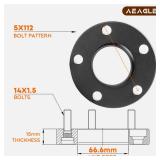 15mm Hubcentric 5x112 Wheel Spacers Thread 14x1.5 Hub Bore 66.6mm for E200 E250 E300 C200 C250 Matic A5 S5 A6 S6 A7 A8, Forged Aluminum 2PCS